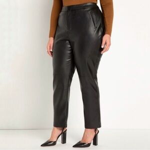 NWT Eloquii High Rise Faux Leather Pants Women’s 16 Pockets Slim New Vegan
